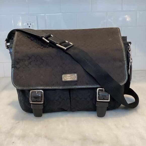 Coach Signature Logo Y2K Unisex Saddle Messenger Bag - Picture 1 of 16